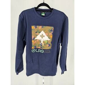 LRG (Lifted Research Group) men's sz L long-sleeve t-shirt blue 'Hustle Trees'